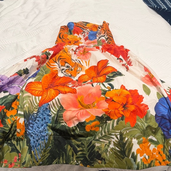 Maeve by Anthropologie Strapless Tiger & Tropical Printed Midi Dress.  NWT - Picture 8 of 9